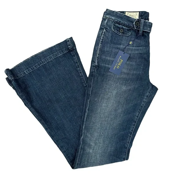 Polo by Ralph Lauren Super Wide Leg Flare Denim Jeans - Picture 1 of 8
